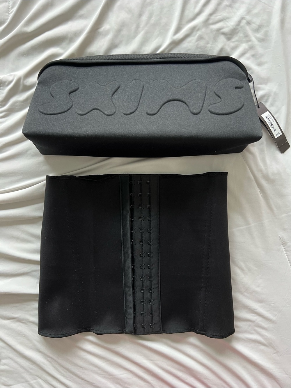 SKIMS Black Sculpting Waist Trainer with Branded Case